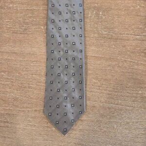 Hugo Boss Art Deco Silk Grey Wide Vintage Tie